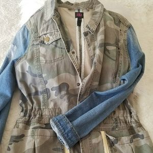 Long demin army jacket